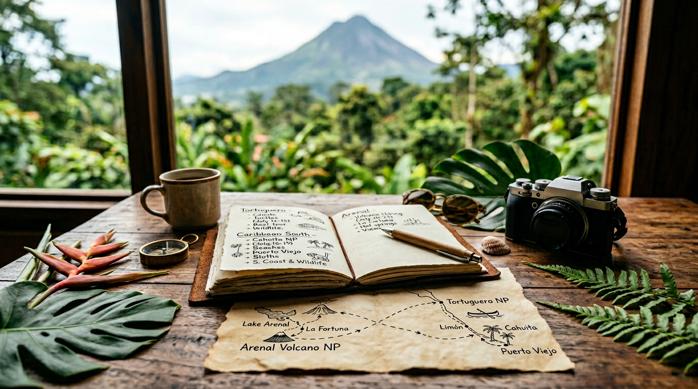 Ruta recomendada para viajar a Costa Rica en octubre entre Tortuguero Caribe Sur y Arenal