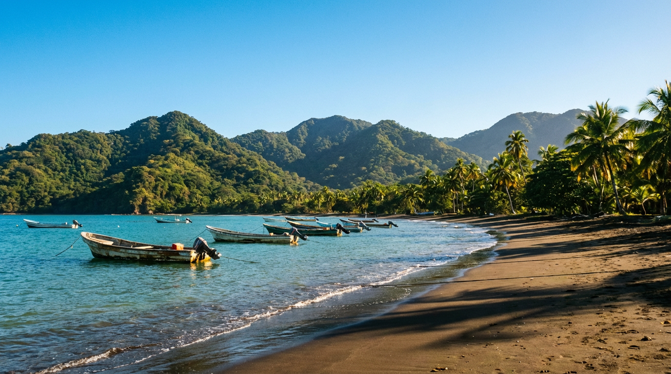 Playas del Pacífico de Costa Rica en noviembre con mar tranquilo