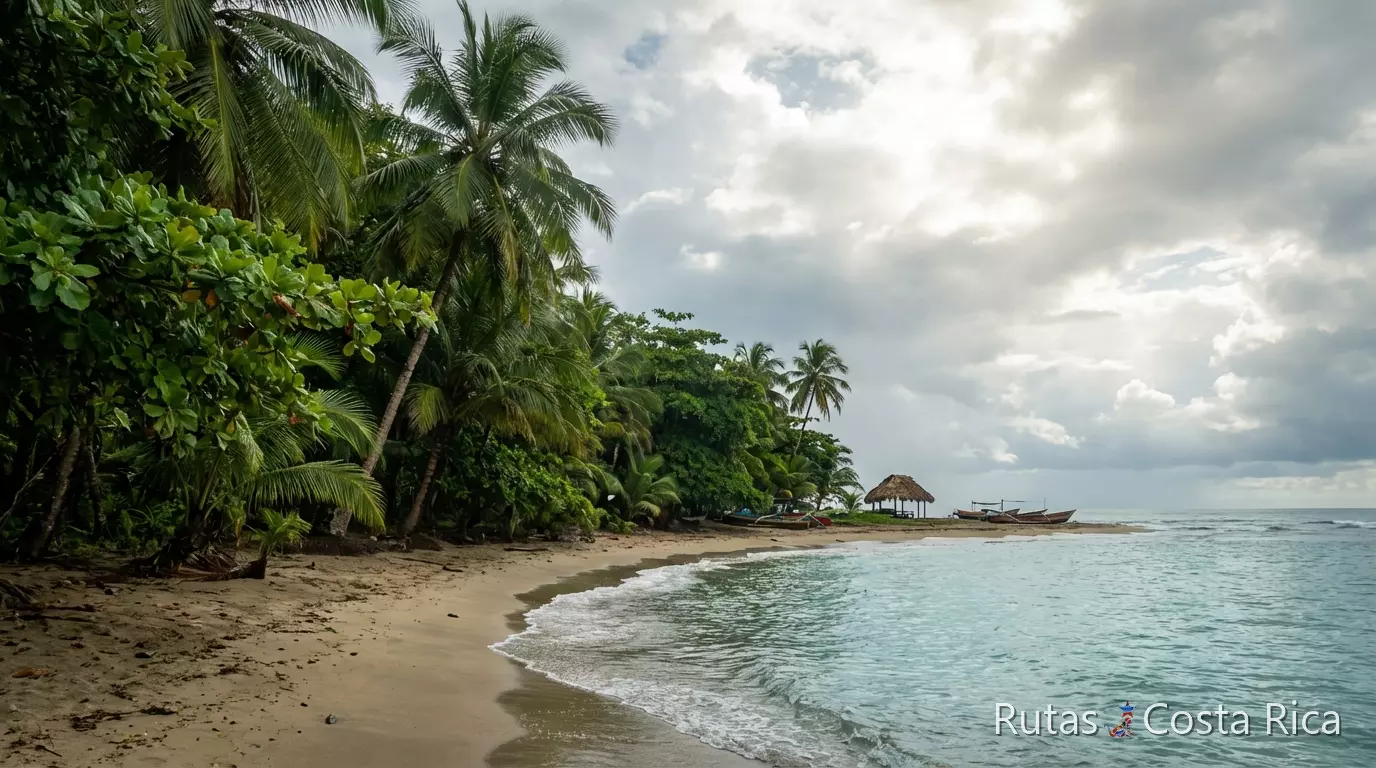 Caribe sur de Costa Rica en septiembre con playa y vegetación tropical