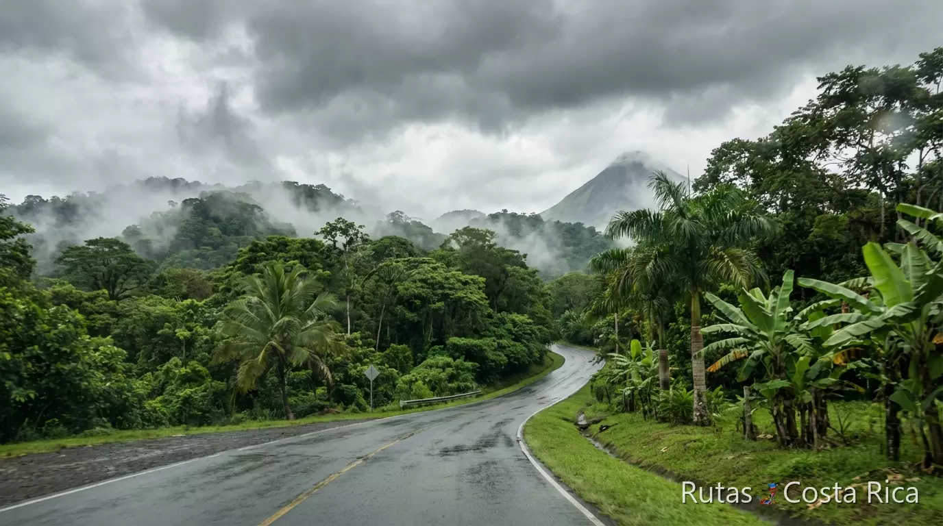 Ruta recomendada por Costa Rica en agosto y septiembre entre Arenal Monteverde y Caribe sur