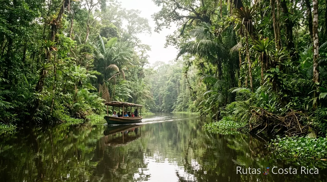 Canales de Tortuguero en Costa Rica rodeados de selva tropical Canales de Tortuguero en Costa Rica rodeados de selva tropical