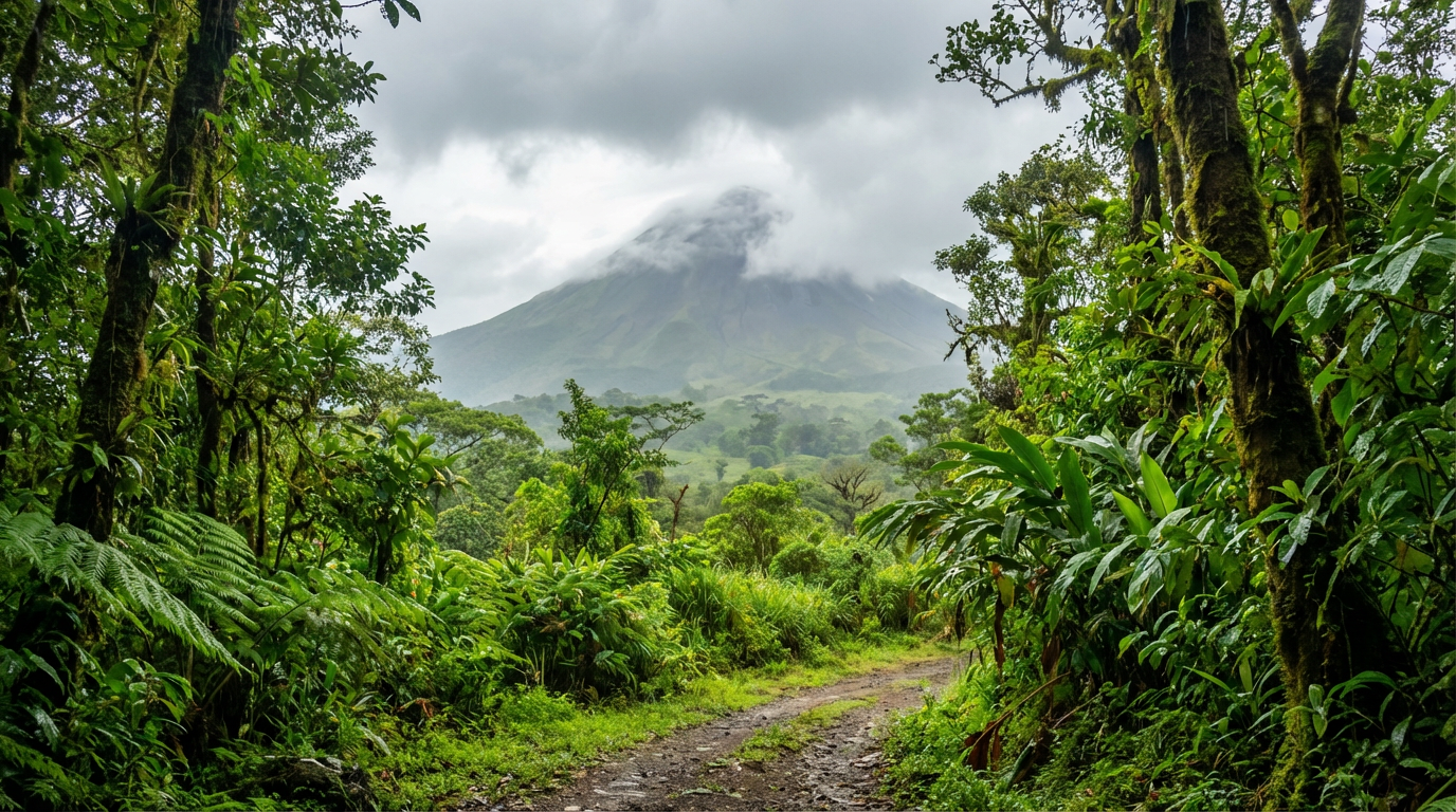 Viajar a Costa Rica en agosto y septiembre con paisaje verde y selva tropical